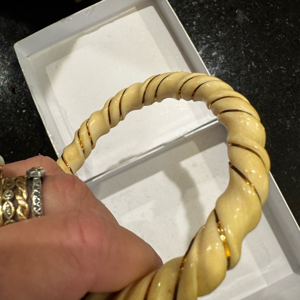 Twisted Bone Bracelet with 14k Gold - Picture 5 of 7
